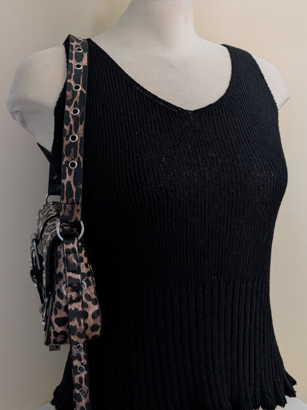 90s BLACK KNIT VINTAGE TANK TOP